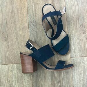 Blue leather and brown.